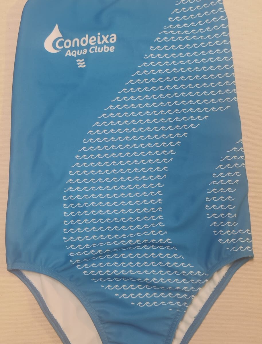 Fato de banho azul (alça fina) - frente